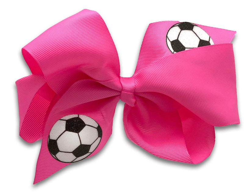 Soccer Socks & Pink Hair Bow Set