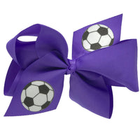 Soccer Socks & Purple Hair Bow Set - Bubblegum Divas 
