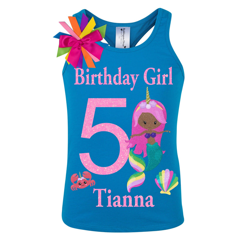 Personalized 5th Birthday Mermaid Shirt - Bubblegum Divas 