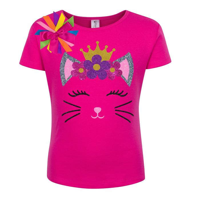 Little Girls Personalized Kitty Cat Shirt - Yancy