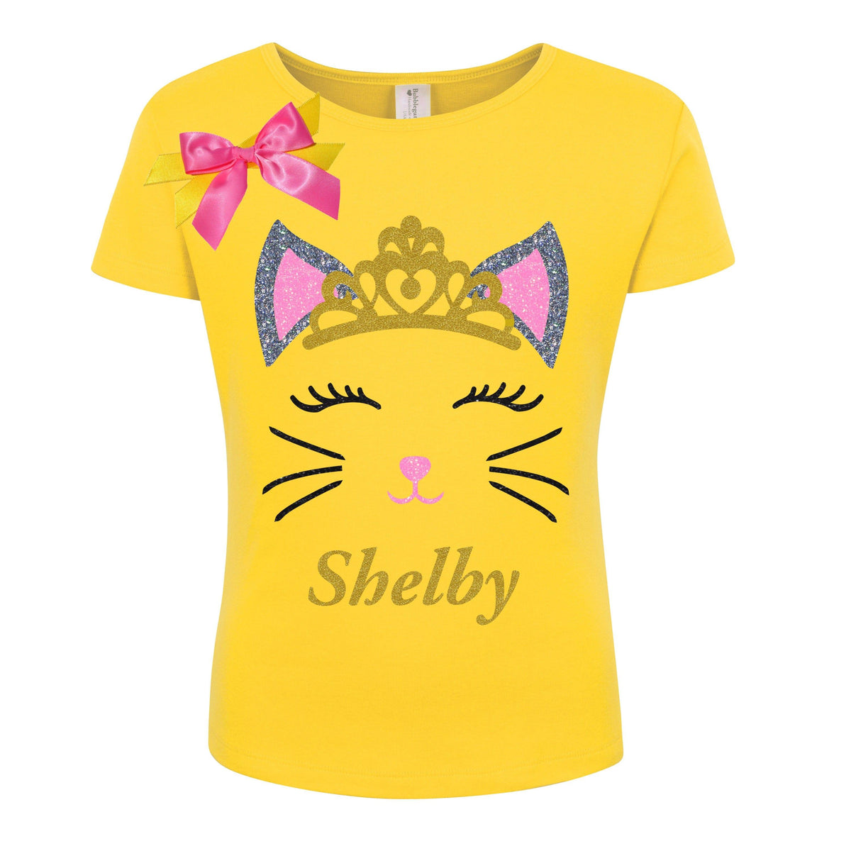 Personalized Glittery Cat Shirt - Dong - Bubblegum Divas 