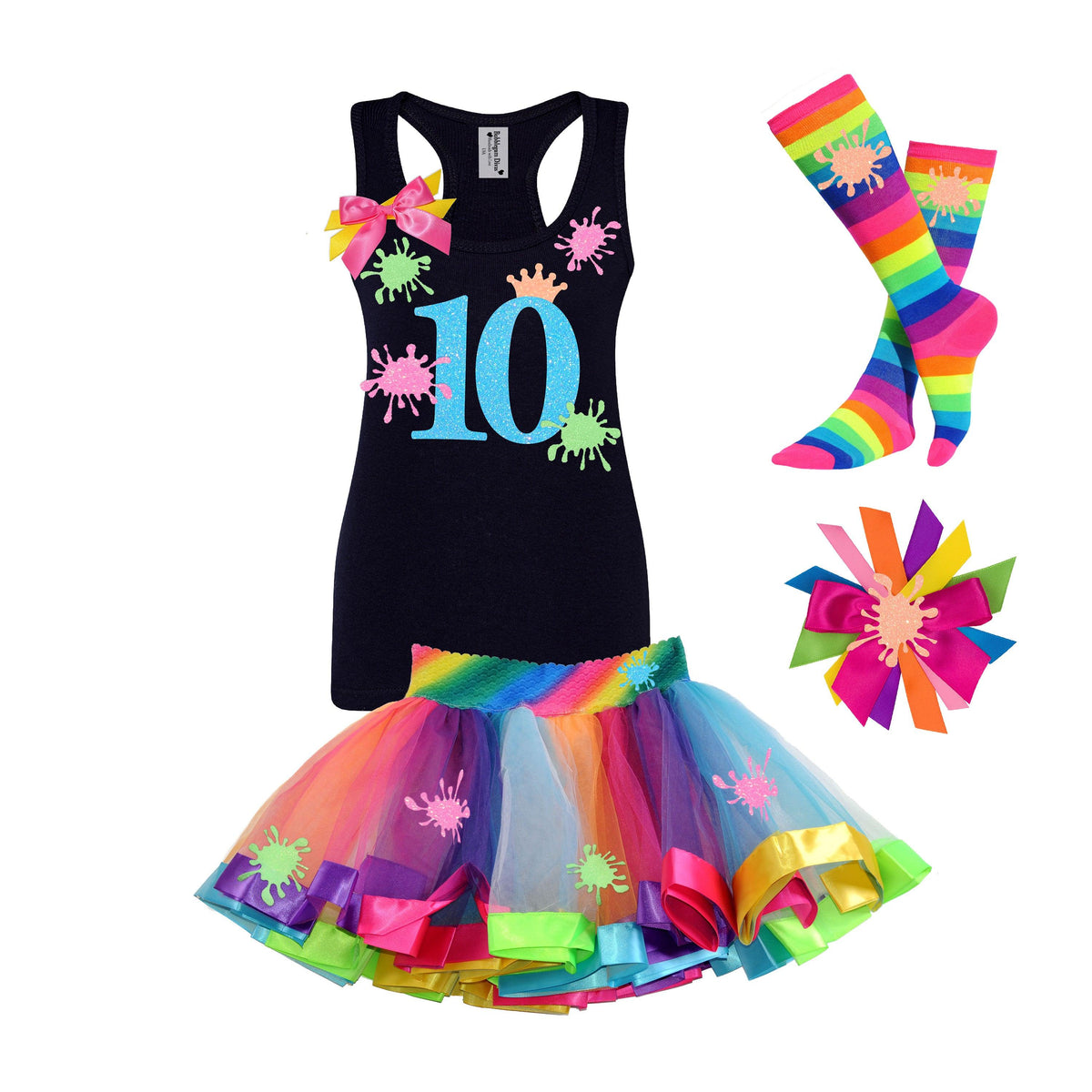 Glittery Rainbow Slime 10th Birthday Outfit - Bubblegum Divas 