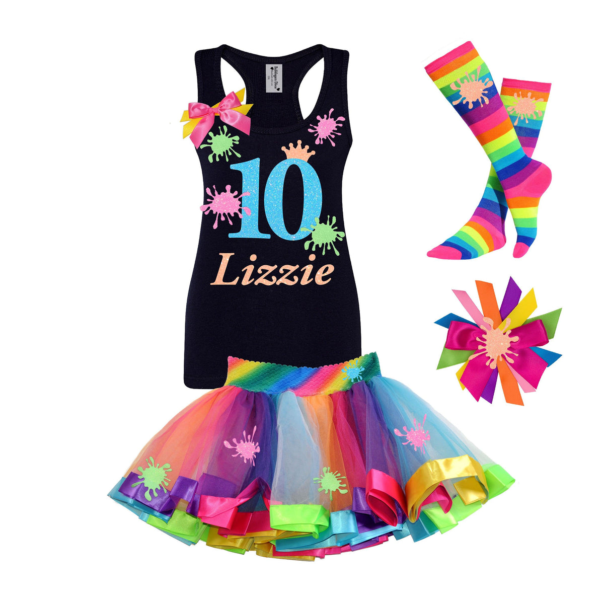 Glittery Rainbow Slime 10th Birthday Outfit