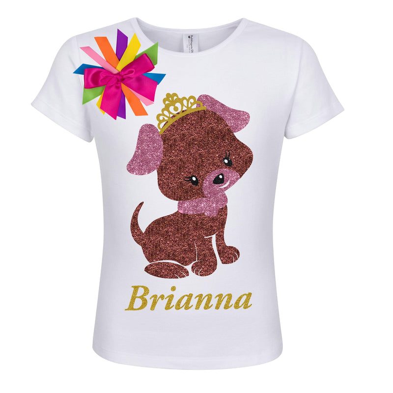 Brown Puppy Dog Shirt - Tiara - Shirt - Bubblegum Divas Store