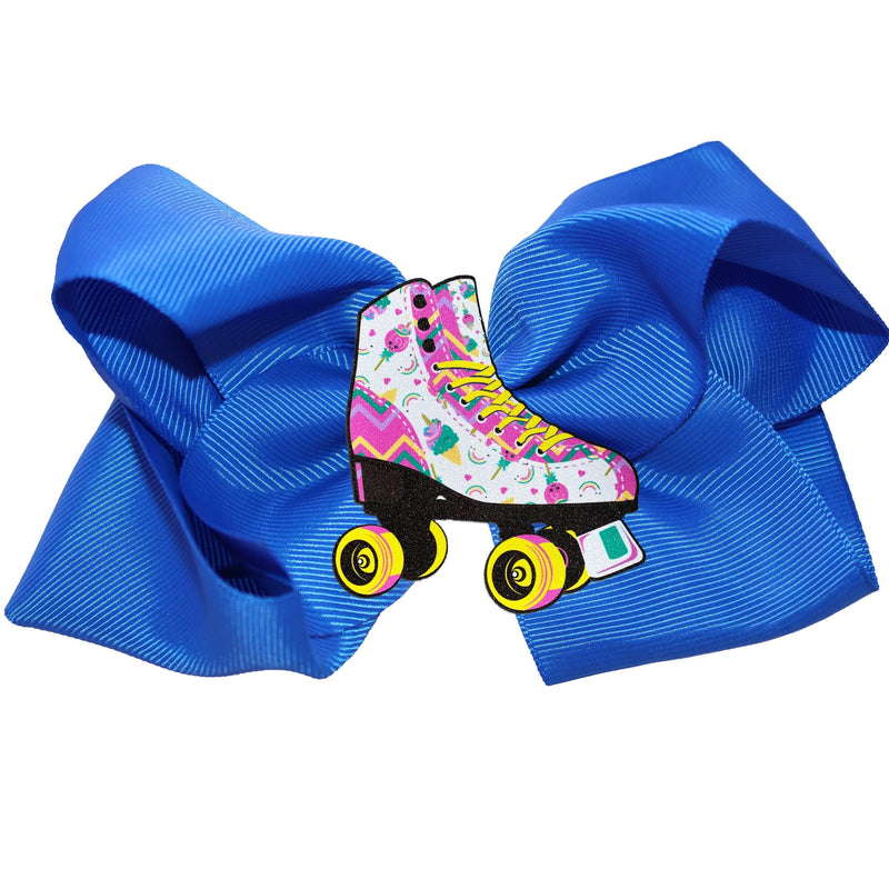 Unicorn Candy Skate Hair Bow Blue - Bubblegum Divas 