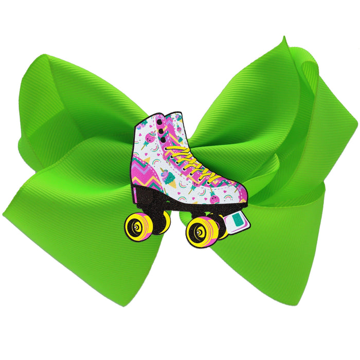 Unicorn Candy Skate Hair Bow Lime - Bubblegum Divas 