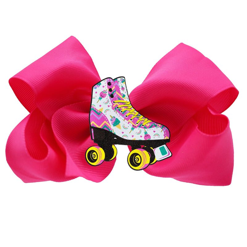 Unicorn Candy Skate Hair Bow Pink