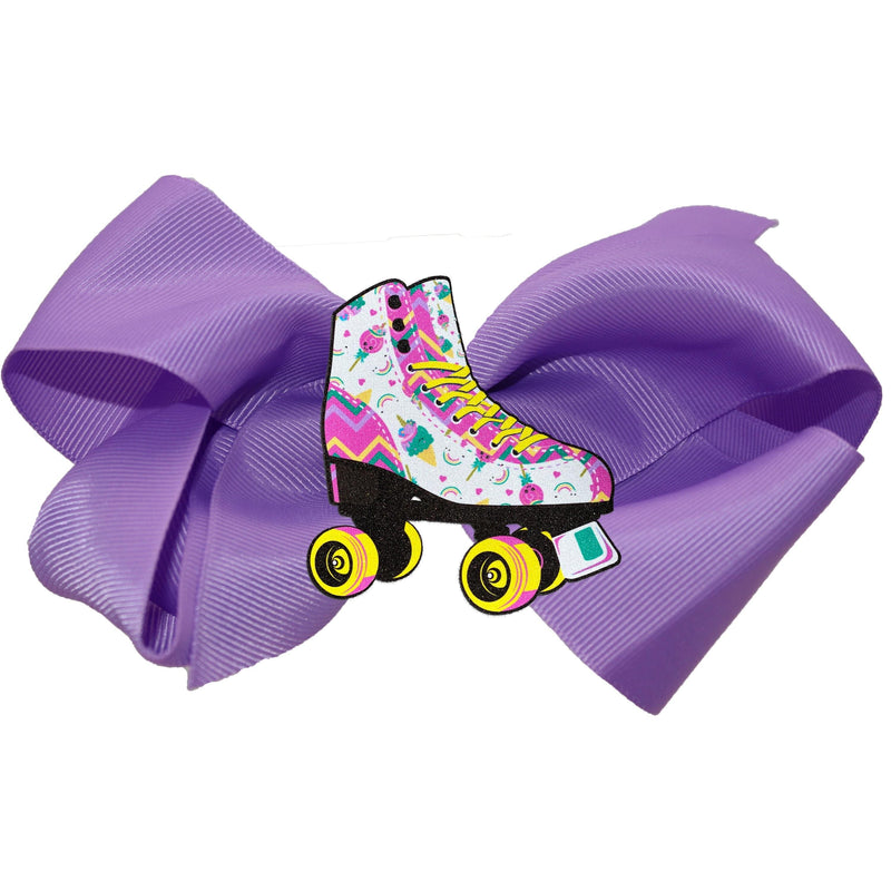 Unicorn Candy Skate Hair Bow Purple