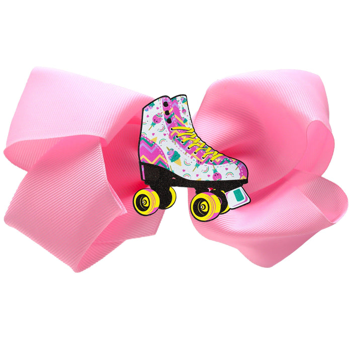 Unicorn Candy Skate Hair Bow Pink