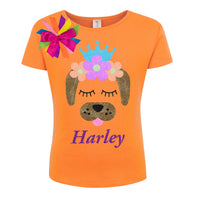Puppy Dog Shirt - Neon Flowers - Shirt - Bubblegum Divas Store