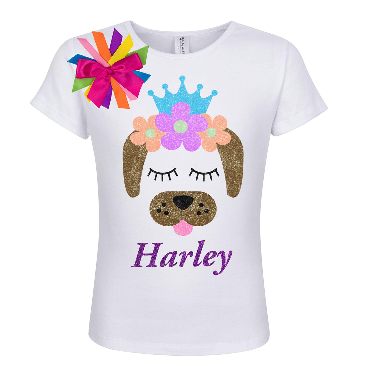 Puppy Dog Shirt - Neon Flowers - Shirt - Bubblegum Divas Store