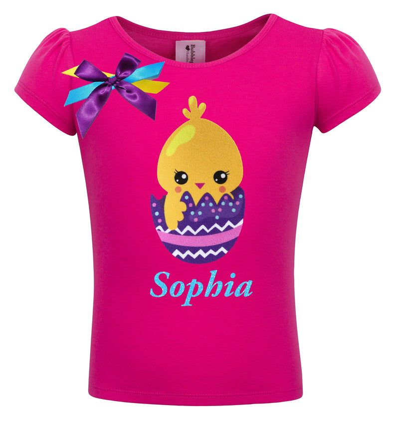 Little Yellow Chick - Purple Easter Egg Shirt - Shirt - Bubblegum Divas Store