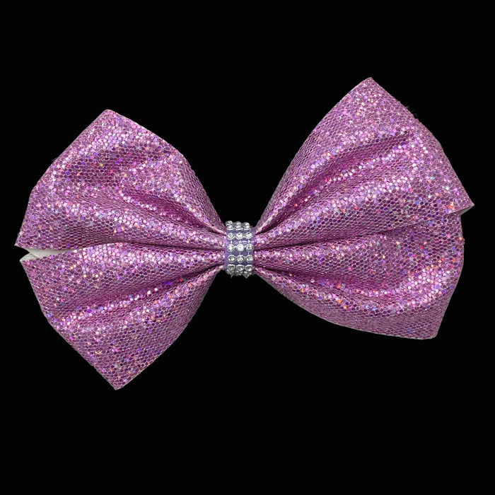 Girls Jumbo Pink Sparkle Hair Bow - Bubblegum Divas 
