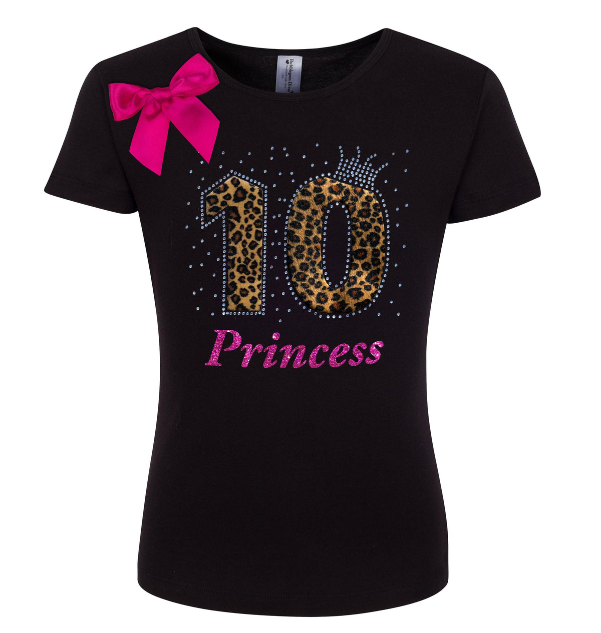 Personalized Cheetah Diva 10th Birthday Girl Shirt - Bubblegum Divas 