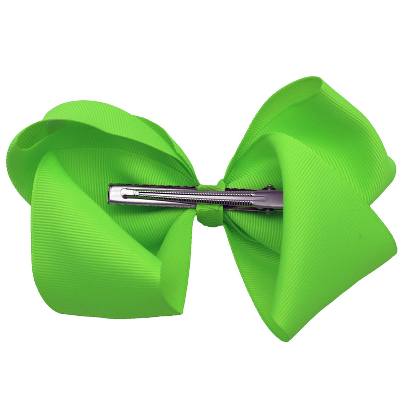 Glitter Star Neon Green Jumbo Hair Bow 6 inches - Hairbow - Bubblegum Divas Store