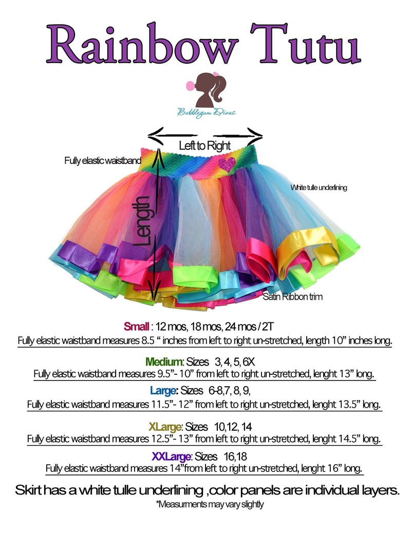 Rainbow Fluffy Tutu Skirt for Girls Party Cats
