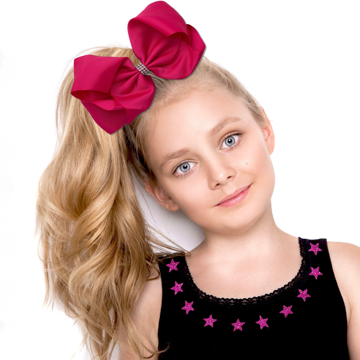 Girls Jumbo Pink Hair Bow