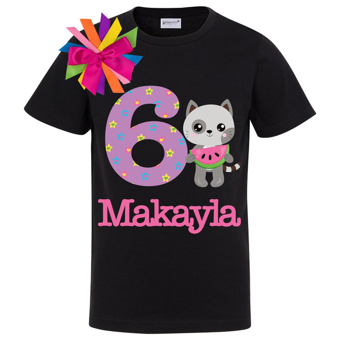 Personalized Cat Birthday Shirt - Bubblegum Divas 