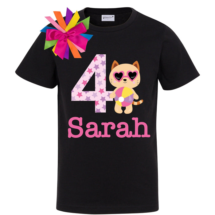 Handmade Personalized Cat Birthday Shirt - Bubblegum Divas 