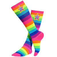 Rainbow Knee high socks initials in a star
