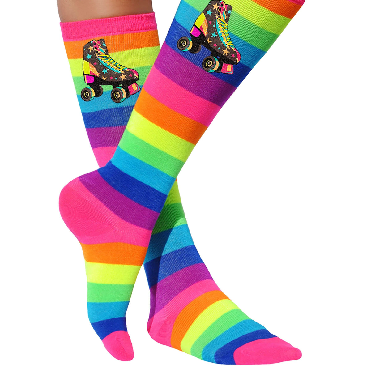 Girls Socks Rainbow Roller Skating Socks