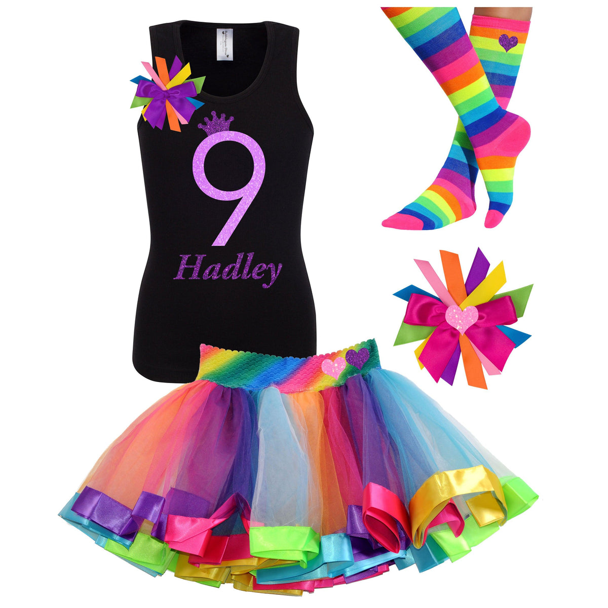 9th Birthday Purple Neon - 9th Birthday Outfit - Bubblegum Divas Store