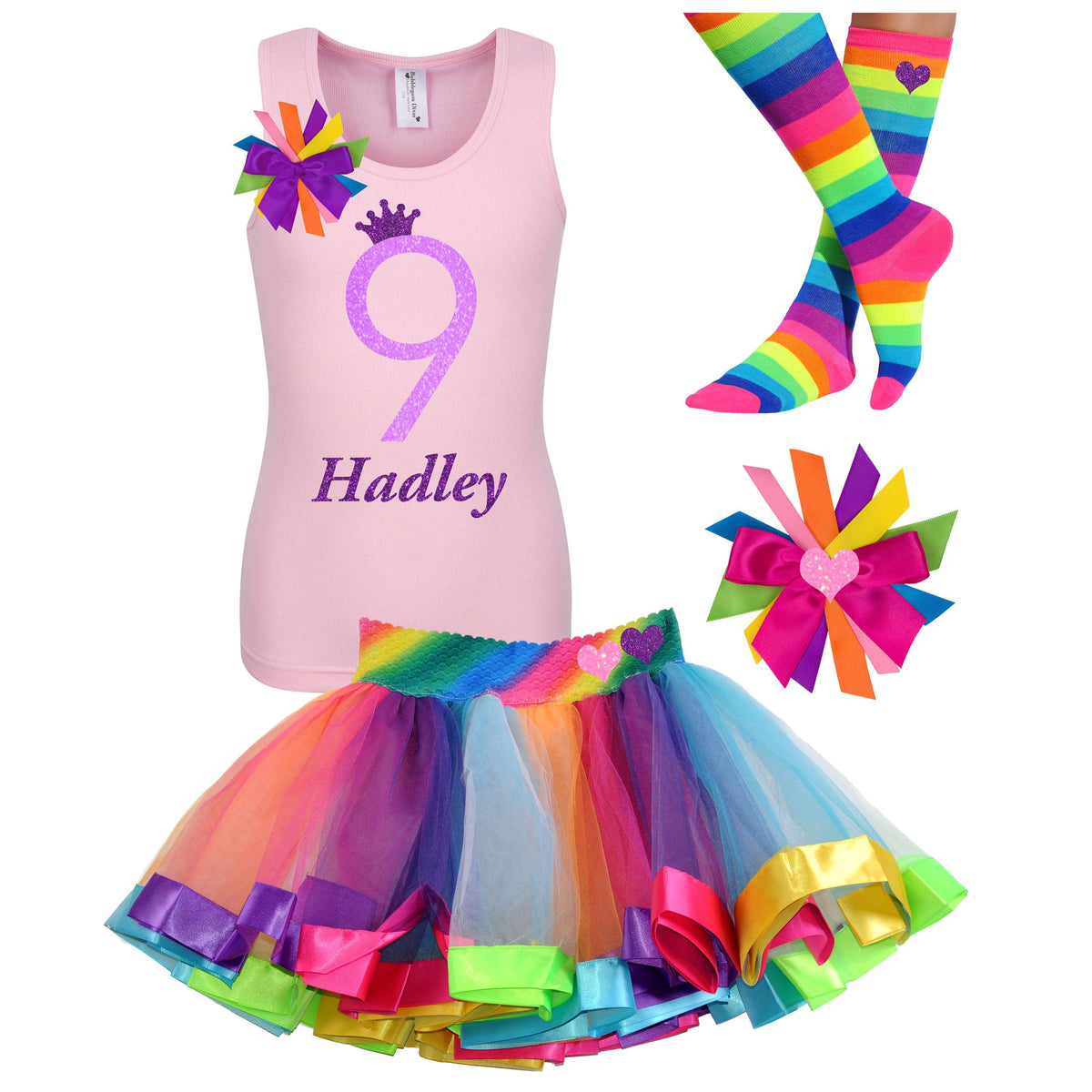 9th Birthday Purple Neon - 9th Birthday Outfit - Bubblegum Divas Store