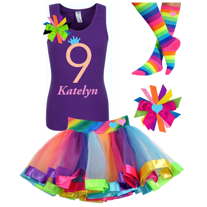 9th Birthday Outfit Neon Glow - 9th Birthday Outfit - Bubblegum Divas Store