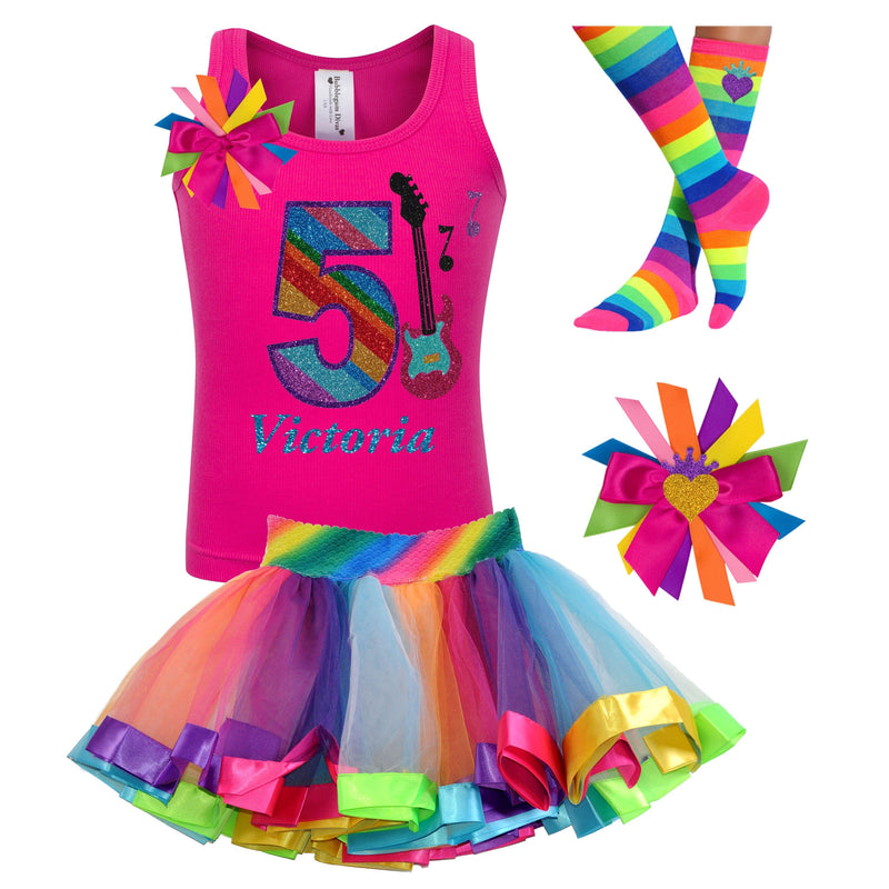 5th Birthday Outfit - Rock N Roll Party - Outfit - Bubblegum Divas Store