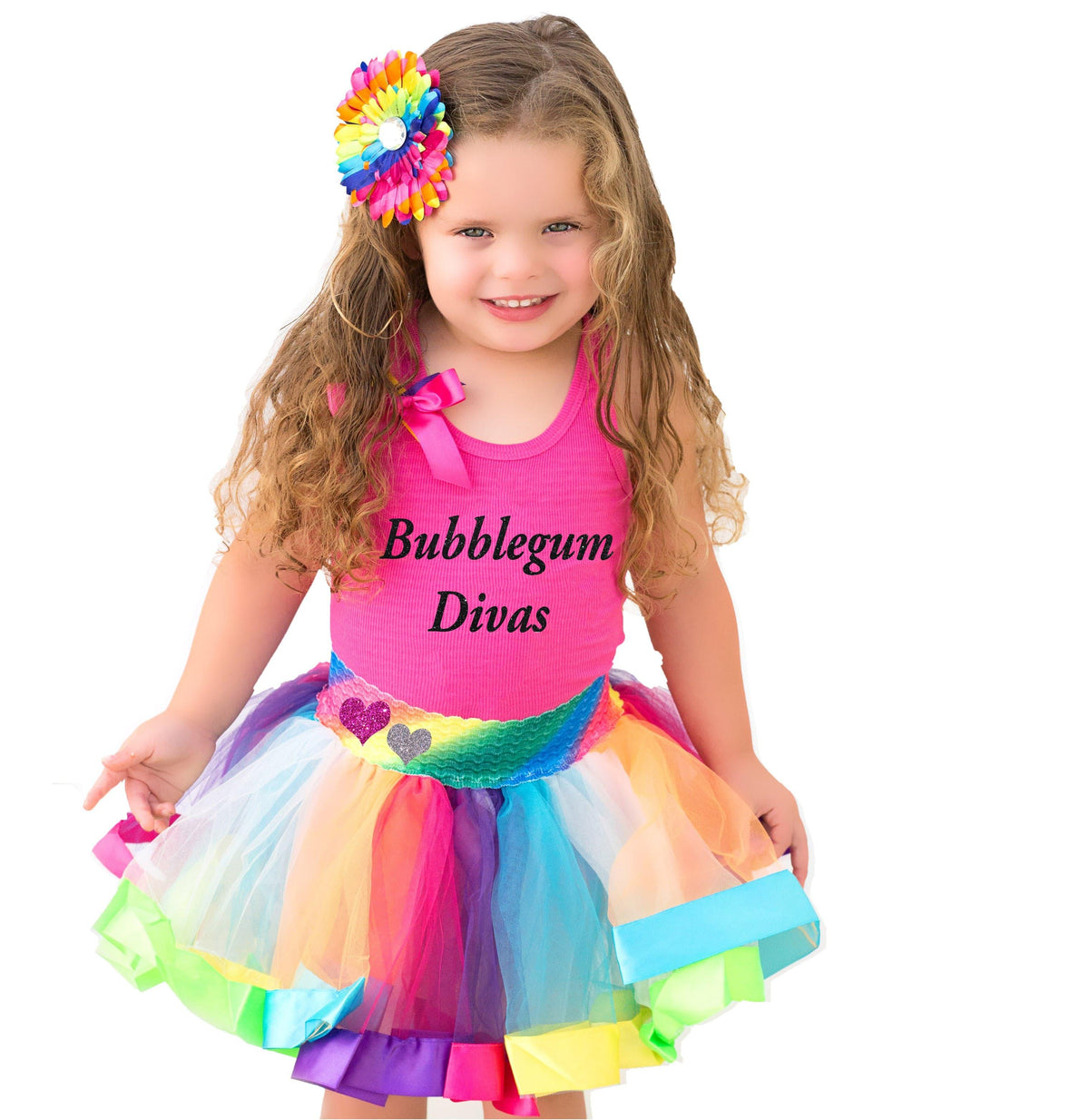 Rainbow Tutu Hearts - Tutu - Bubblegum Divas Store
