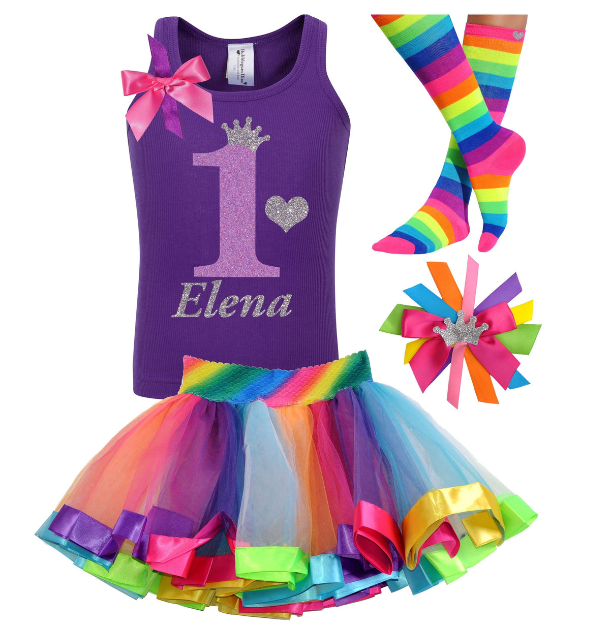 Adorable First Birthday Outfit for Baby Girls - Handcrafted & Personalized - Bubblegum Divas 