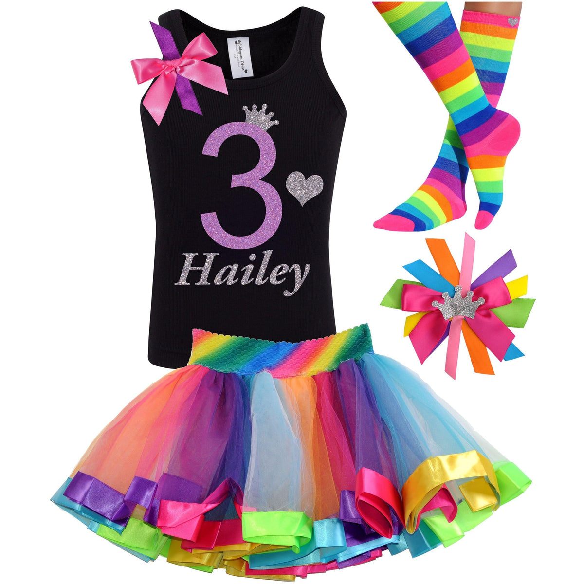 3rd Birthday Outfit - Lavender Rose - Outfit - Bubblegum Divas Store