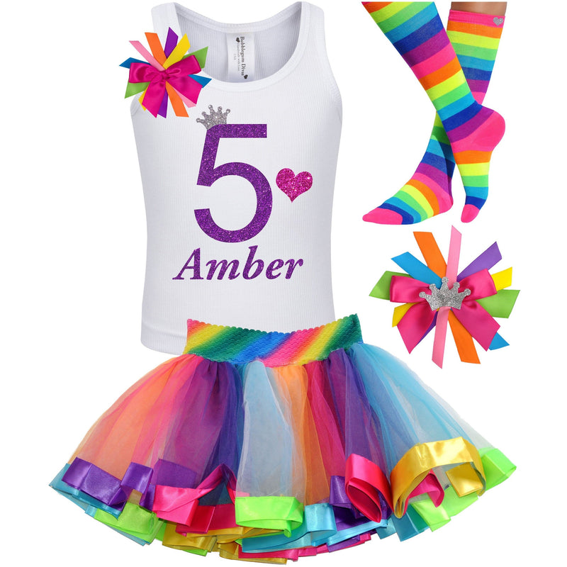5th Birthday Outfit - Purple Bubble Sparkle - Outfit - Bubblegum Divas Store