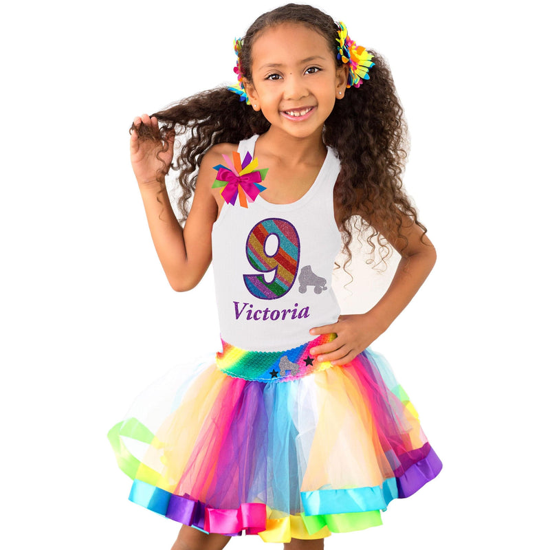 Roller Skate - 9th Birthday Girl Shirt - 9th Birthday Outfit - Bubblegum Divas Store