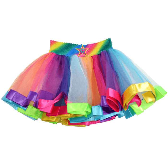 Neon Glow Rainbow Tutu Skirt for Girls Monogram Initials - Bubblegum Divas 