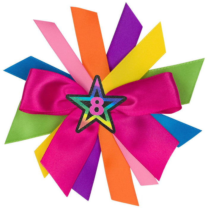 Girls ribbon hair accessory with star number 8 