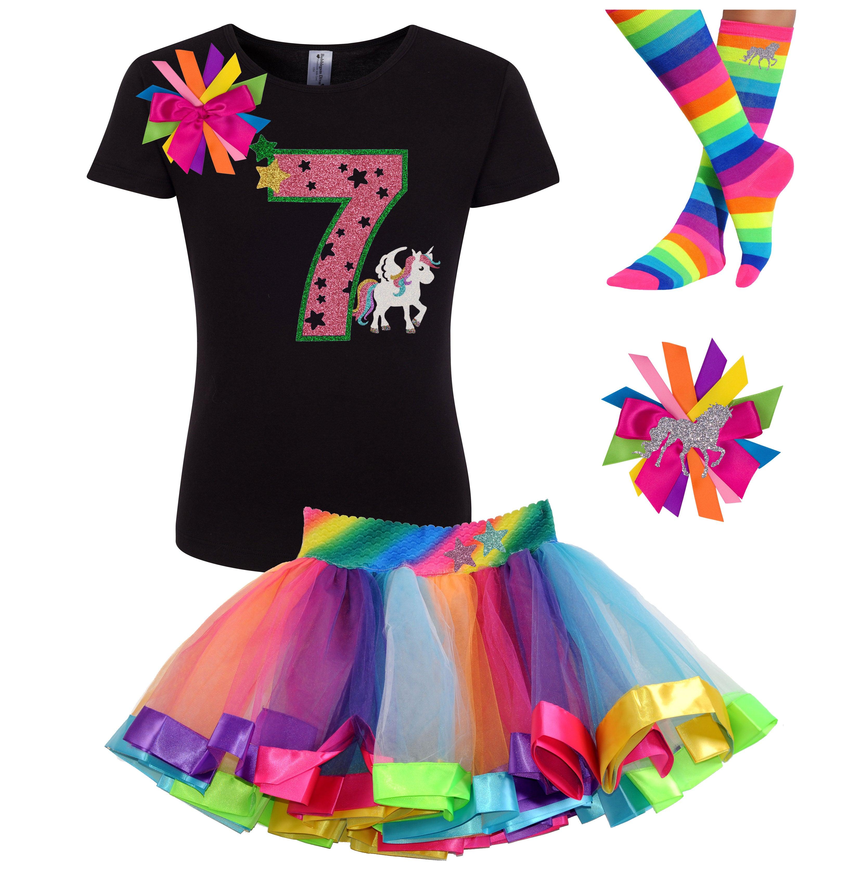 Shop Personalized Magical Unicorn 7th Birthday Party Outfit at Bubblegum Divas personalized gifts for girls