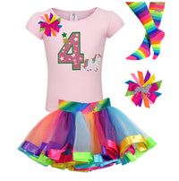 Personalized Magical Unicorn 4th Birthday Girl Outfit