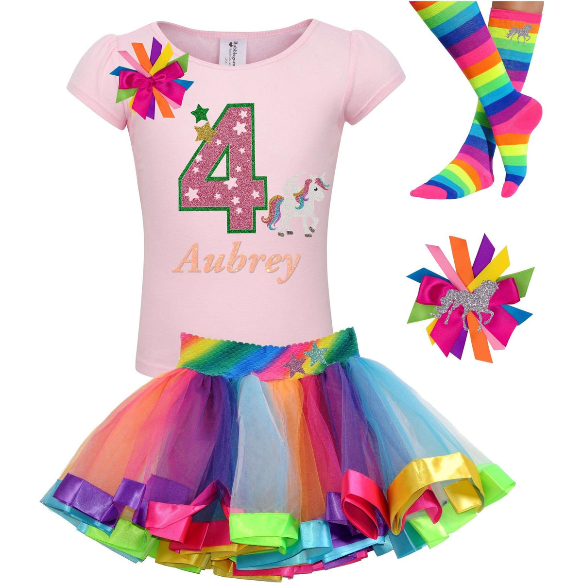 4th Birthday Outfit - Star Unicorn - Outfit - Bubblegum Divas Store