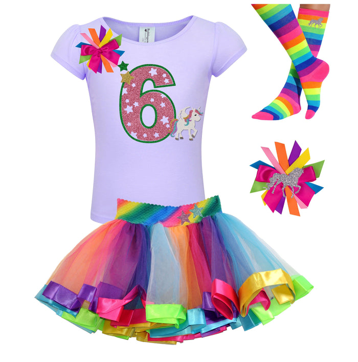 Magical Unicorn 6th Birthday Outfit Personalized Party Shirt