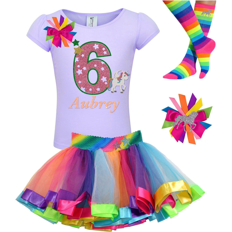 Magical Unicorn 6th Birthday Outfit Personalized Party Shirt - Bubblegum Divas 