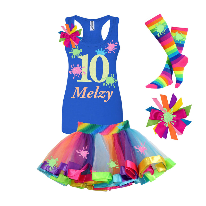 Glittery Rainbow Slime 10th Birthday Outfit - Bubblegum Divas 
