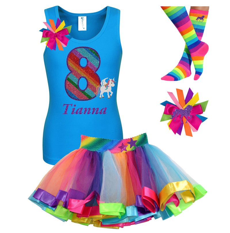 8th Birthday Unicorn Party Outfit - 8th Birthday - Bubblegum Divas Store