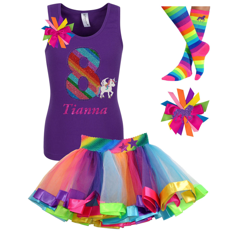 8th Birthday Unicorn Party Outfit - 8th Birthday - Bubblegum Divas Store