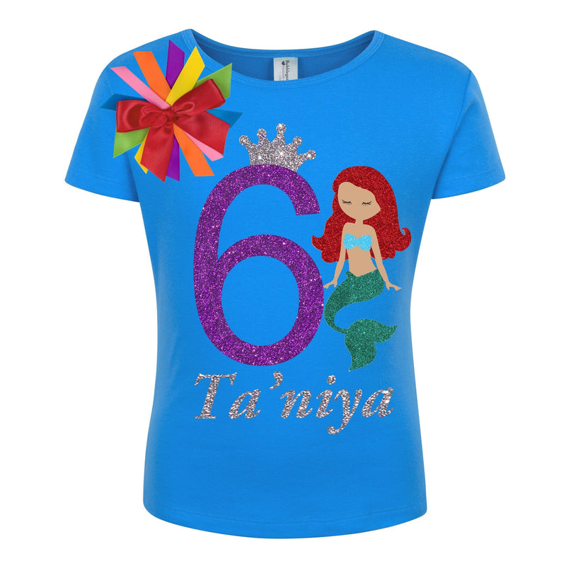 Little Mermaid 6 Birthday Shirt - Bubblegum Divas 