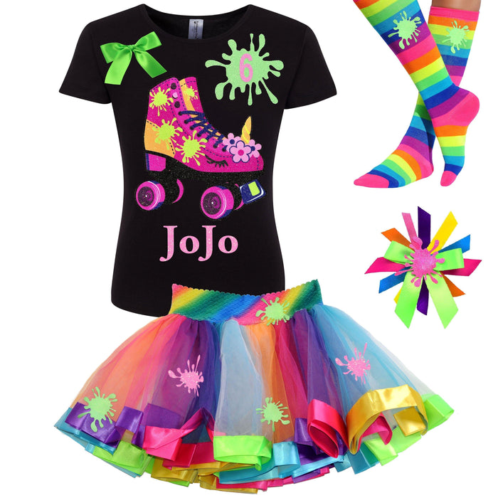 Slime Roller Skating Birthday Outfit for Girls